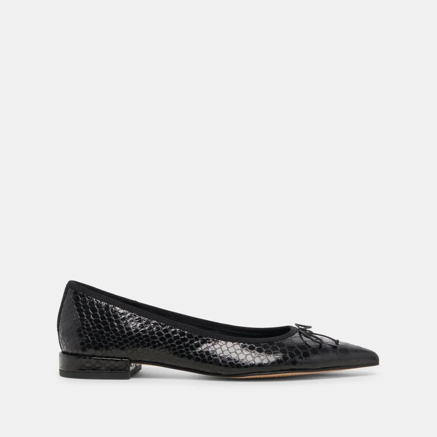 PALANI BALLET FLATS MIDNIGHT SNAKE EMBOSSED^Dolce Vita Discount