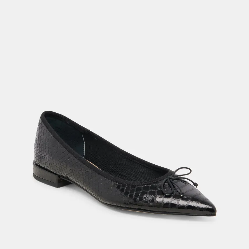 PALANI BALLET FLATS MIDNIGHT SNAKE EMBOSSED^Dolce Vita Discount