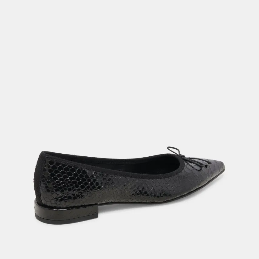 PALANI BALLET FLATS MIDNIGHT SNAKE EMBOSSED^Dolce Vita Discount