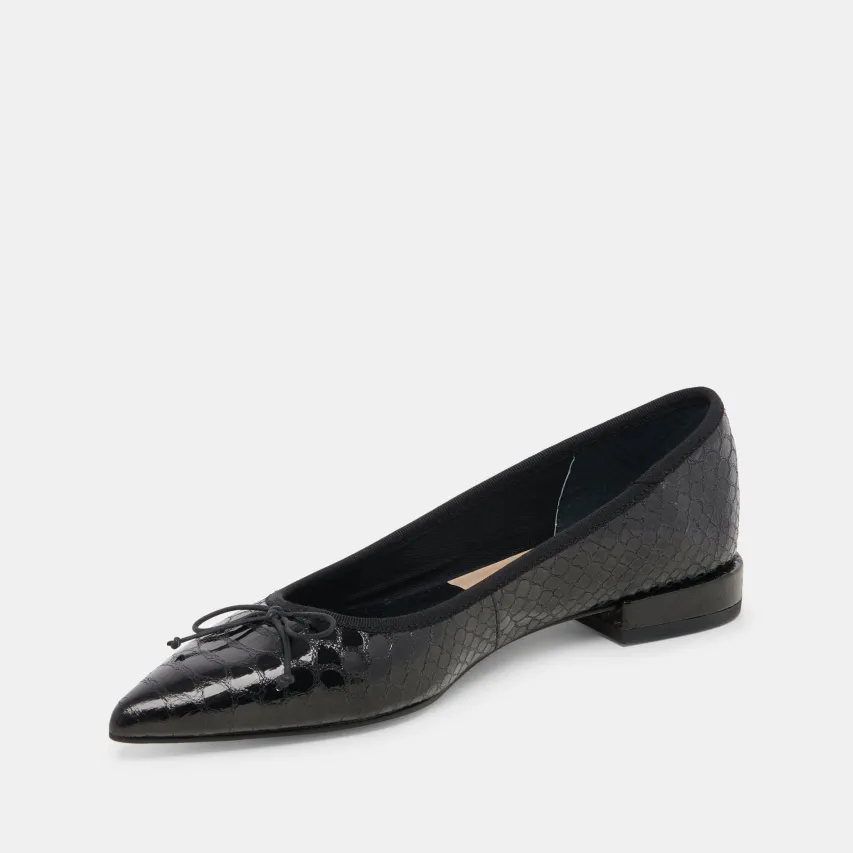 PALANI BALLET FLATS MIDNIGHT SNAKE EMBOSSED^Dolce Vita Discount
