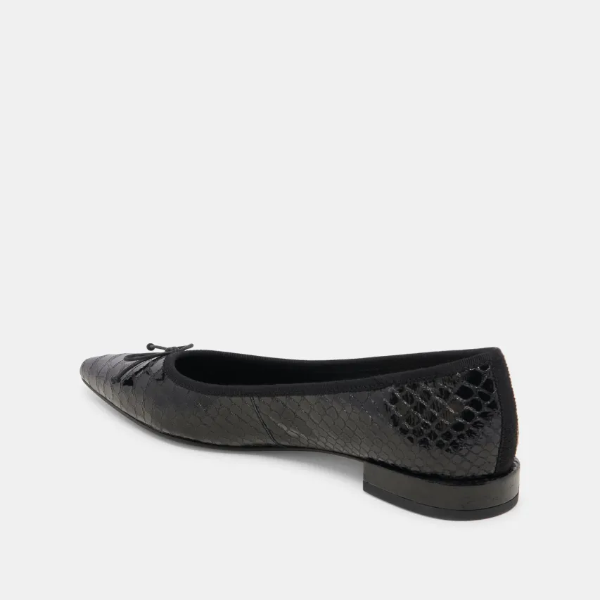 PALANI BALLET FLATS MIDNIGHT SNAKE EMBOSSED^Dolce Vita Discount
