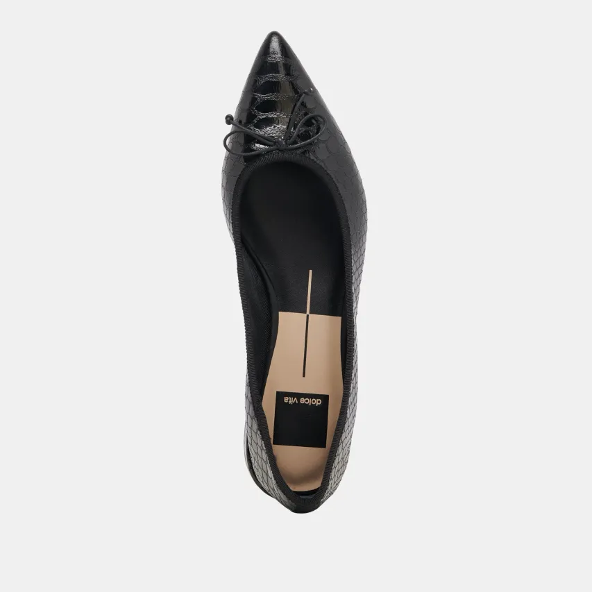 PALANI BALLET FLATS MIDNIGHT SNAKE EMBOSSED^Dolce Vita Discount