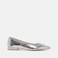 PALANI BALLET FLATS SILVER DISTRESSED LEATHER^Dolce Vita Online