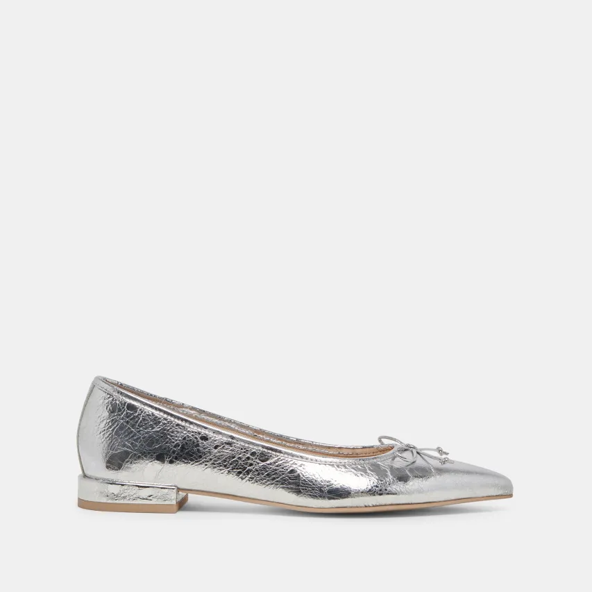 PALANI BALLET FLATS SILVER DISTRESSED LEATHER^Dolce Vita Online