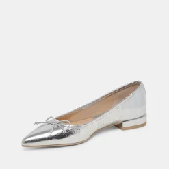 PALANI BALLET FLATS SILVER DISTRESSED LEATHER^Dolce Vita Online