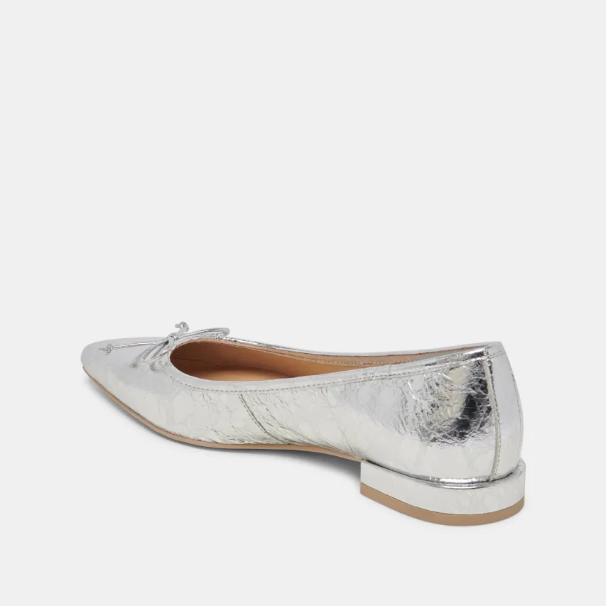 PALANI BALLET FLATS SILVER DISTRESSED LEATHER^Dolce Vita Online