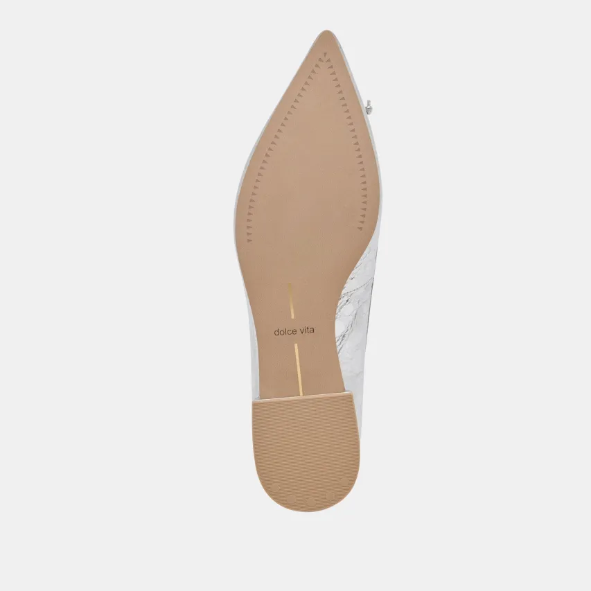 PALANI BALLET FLATS SILVER DISTRESSED LEATHER^Dolce Vita Online