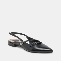PAMLA FLATS BLACK CRINKLE PATENT^Dolce Vita Hot