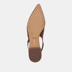 PAMLA FLATS DK BROWN SUEDE^Dolce Vita New