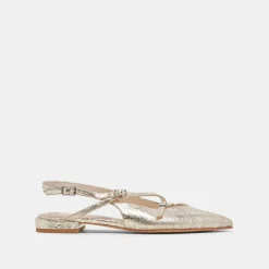 PAMLA FLATS PLATINUM DISTRESSED LEATHER^Dolce Vita Hot