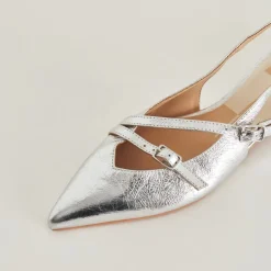 PAMLA FLATS SILVER CRINKLE PATENT^Dolce Vita Hot