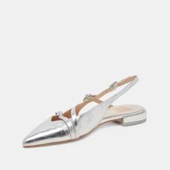 PAMLA FLATS SILVER CRINKLE PATENT^Dolce Vita Hot