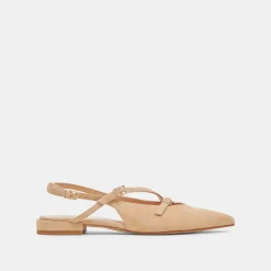 PAMLA FLATS TAN SUEDE^Dolce Vita Online