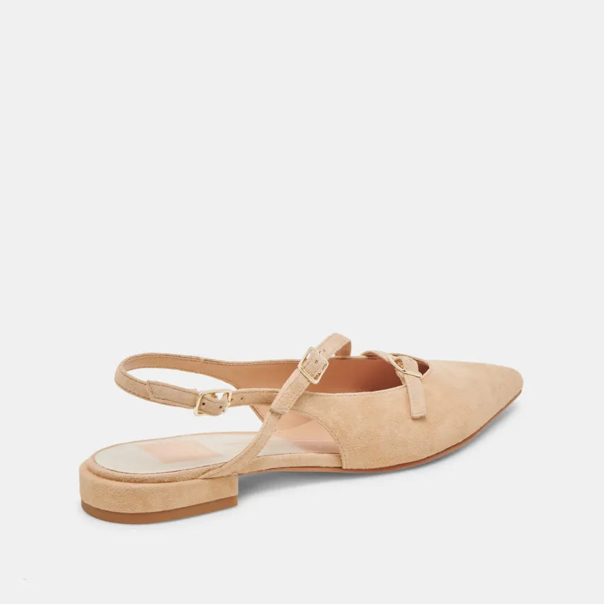 PAMLA FLATS TAN SUEDE^Dolce Vita Online