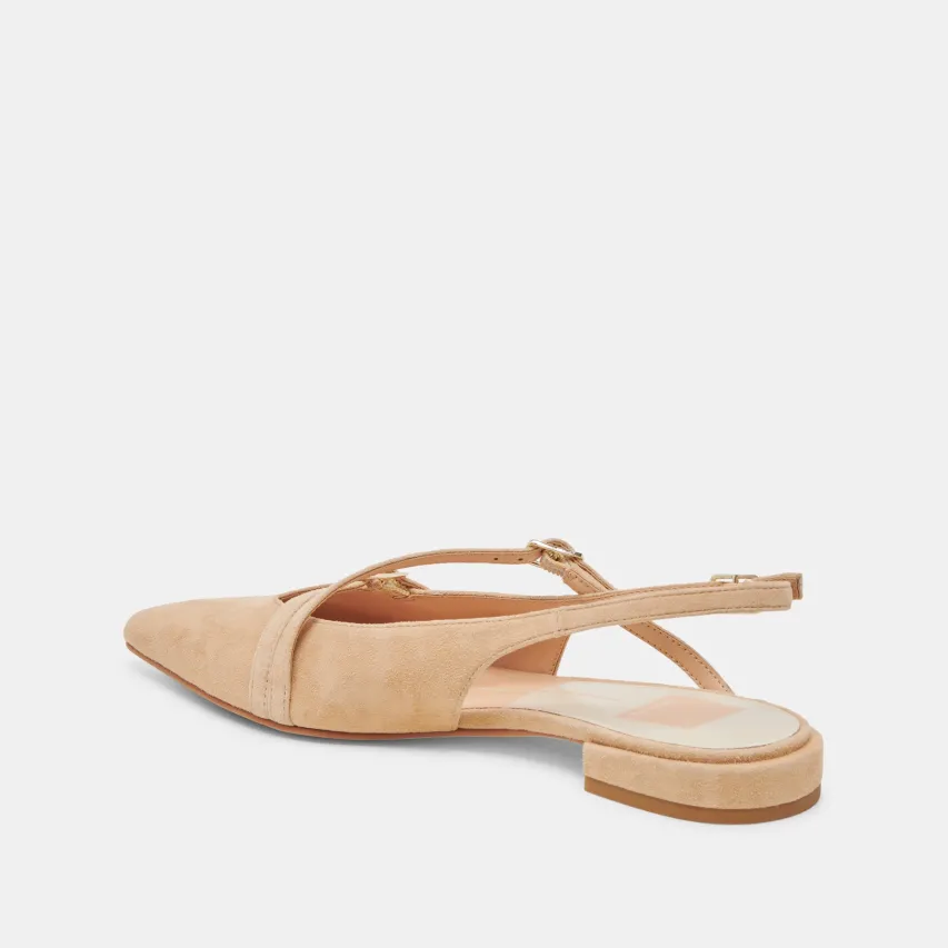 PAMLA FLATS TAN SUEDE^Dolce Vita Online
