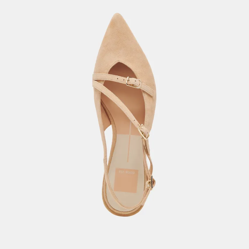 PAMLA FLATS TAN SUEDE^Dolce Vita Online
