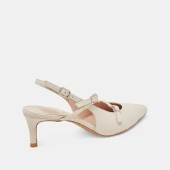 PAMLA MID HEELS IVORY CRINKLE PATENT^Dolce Vita New