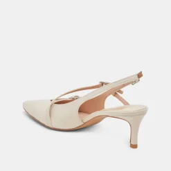 PAMLA MID HEELS IVORY CRINKLE PATENT^Dolce Vita New