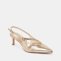 PAMLA MID HEELS LIGHT GOLD DISTRESSED LEATHER^Dolce Vita Hot
