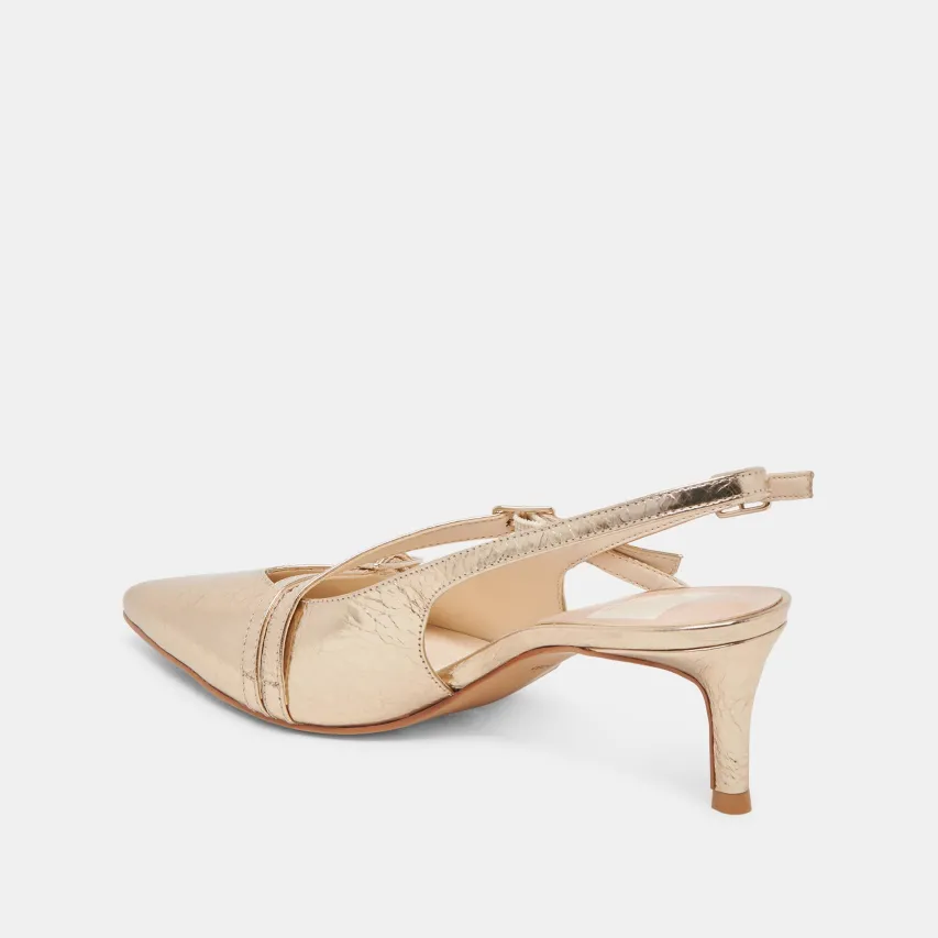 PAMLA MID HEELS LIGHT GOLD DISTRESSED LEATHER^Dolce Vita Hot