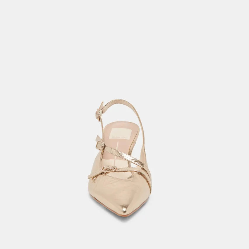 PAMLA MID HEELS LIGHT GOLD DISTRESSED LEATHER^Dolce Vita Hot
