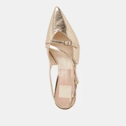PAMLA MID HEELS LIGHT GOLD DISTRESSED LEATHER^Dolce Vita Hot