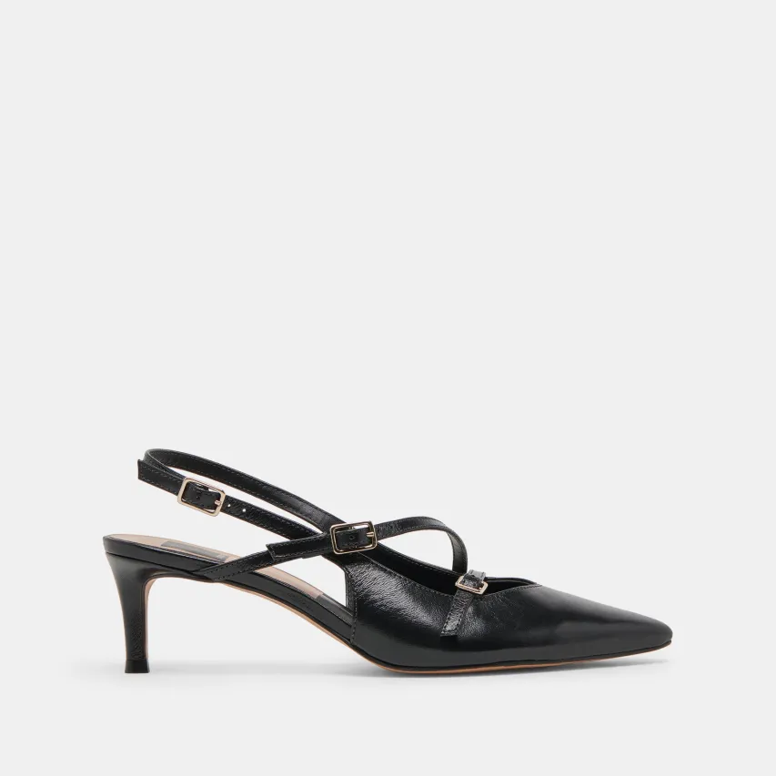 PAMLA MID HEELS MIDNIGHT CRINKLE PATENT^Dolce Vita Outlet