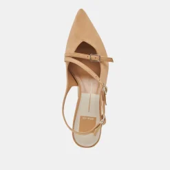 PAMLA MID HEELS TAN SUEDE^Dolce Vita Online