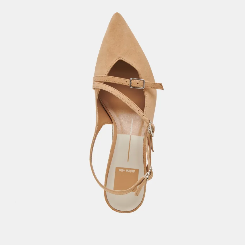 PAMLA MID HEELS TAN SUEDE^Dolce Vita Online