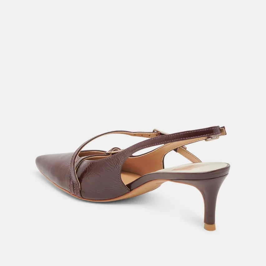 PAMLA MID WIDE HEELS CRANBERRY CRINKLE PATENT^Dolce Vita Fashion