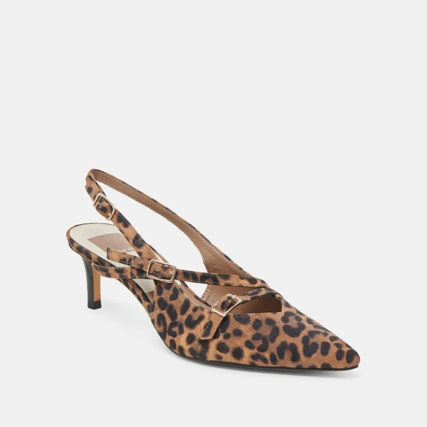 PAMLA MID WIDE HEELS LEOPARD SUEDE^Dolce Vita Outlet