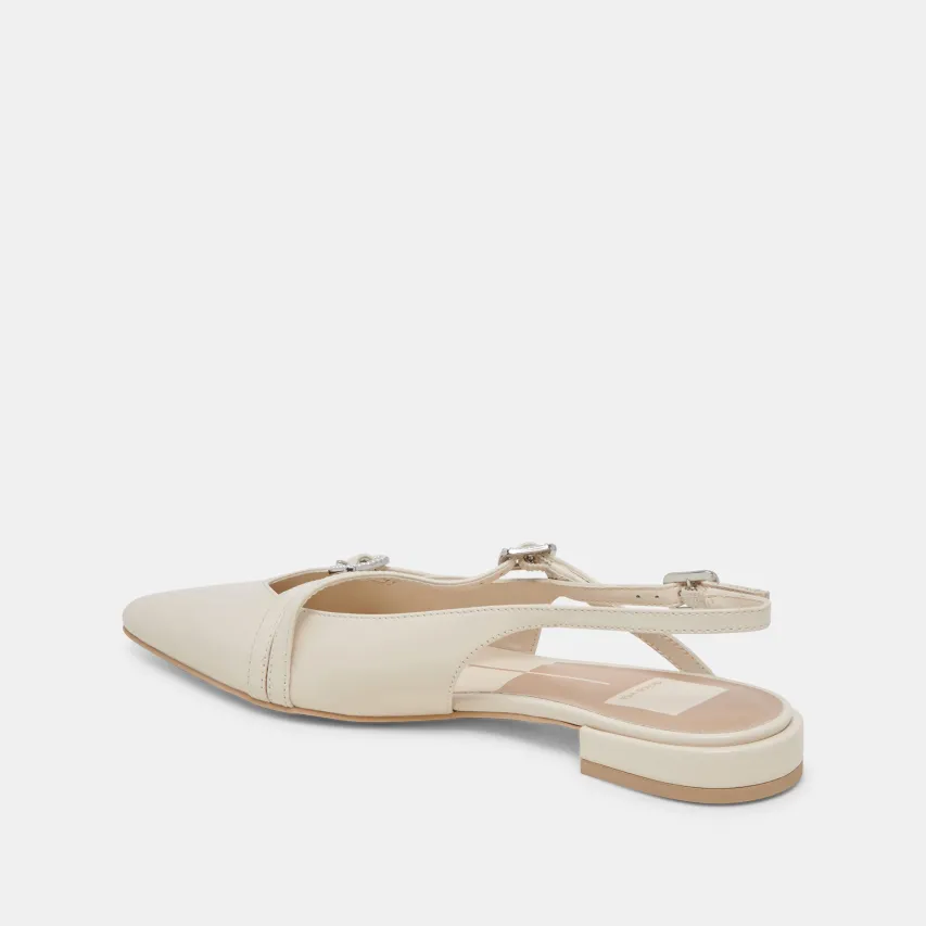 PAMLA PEARL FLATS IVORY CRINKLE PATENT^Dolce Vita Fashion