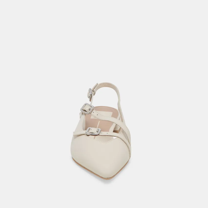 PAMLA PEARL FLATS IVORY CRINKLE PATENT^Dolce Vita Fashion