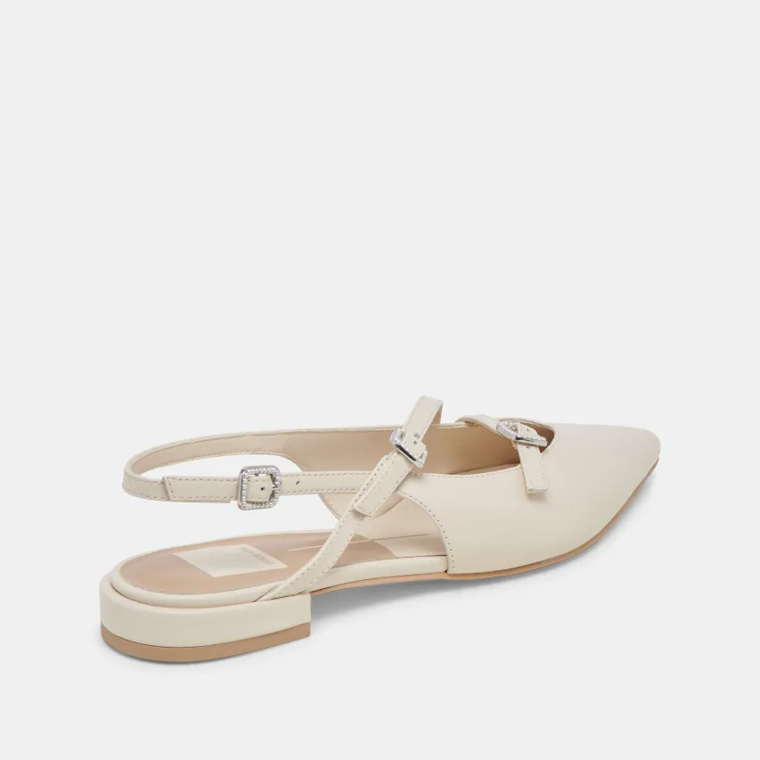 PAMLA PEARL FLATS IVORY CRINKLE PATENT^Dolce Vita Fashion