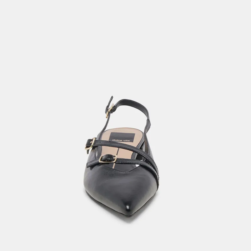 PAMLA WIDE FLATS BLACK CRINKLE PATENT^Dolce Vita Fashion
