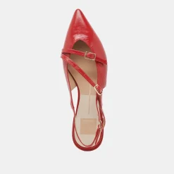 PAMLA WIDE FLATS RED CRINKLE PATENT^Dolce Vita Outlet
