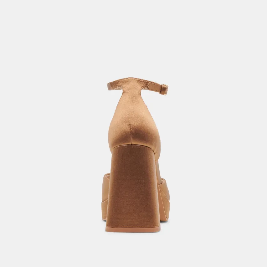 PANDRO HEELS MID BROWN SATIN^Dolce Vita Online