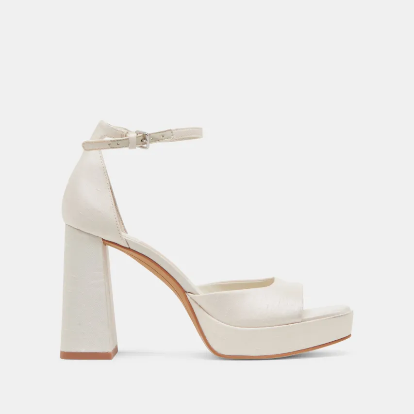 PANDRO HEELS WHITE SATIN^Dolce Vita Best