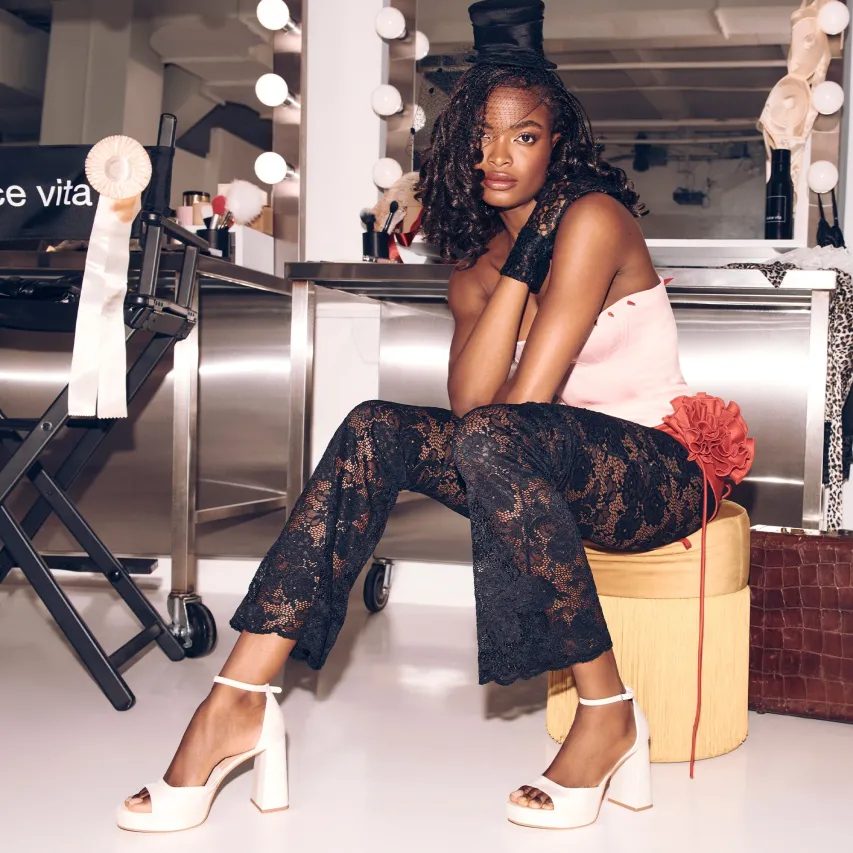 PANDRO HEELS WHITE SATIN^Dolce Vita Best