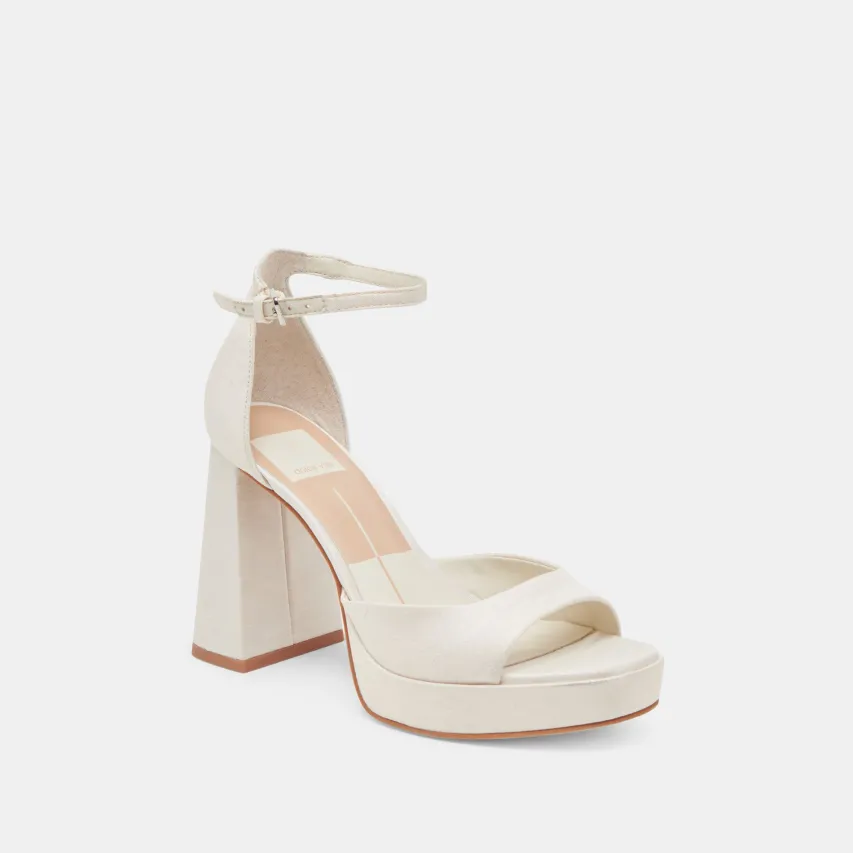 PANDRO HEELS WHITE SATIN^Dolce Vita Best