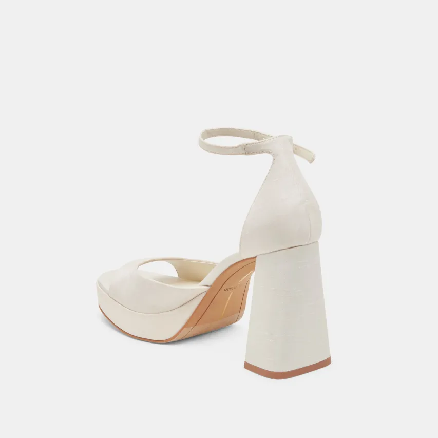 PANDRO HEELS WHITE SATIN^Dolce Vita Best