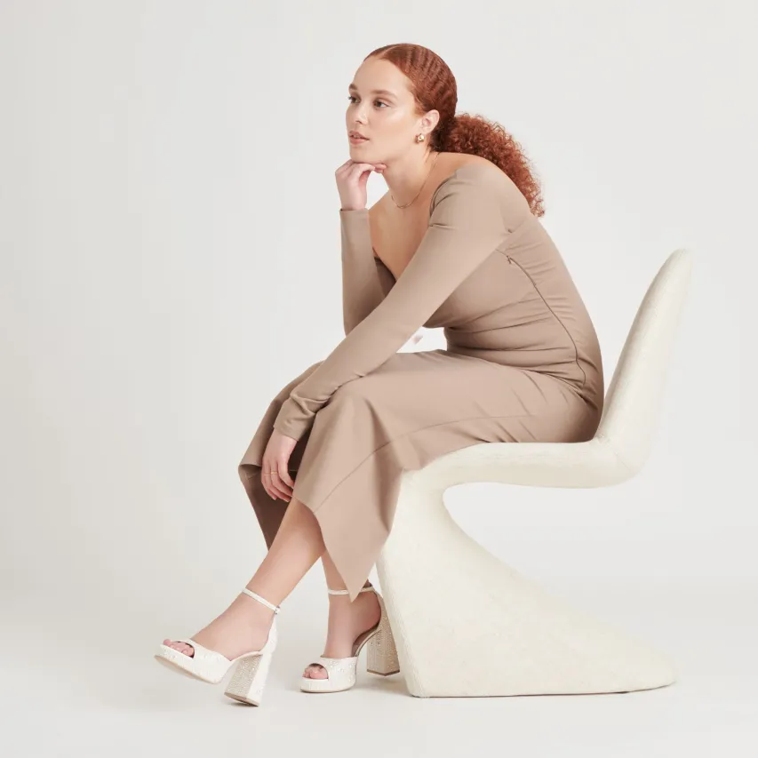PANDRO PEARL HEELS TRUE WHITE SATIN^Dolce Vita Online
