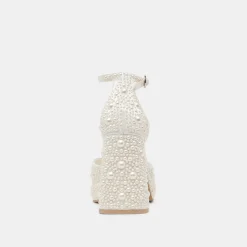 PANDRO PEARL HEELS TRUE WHITE SATIN^Dolce Vita Online