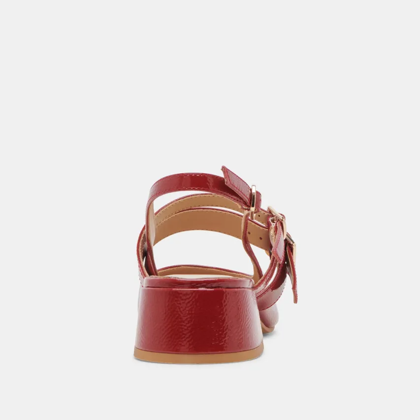 PATZY HEELS CRIMSON CRINKLE PATENT LEATHER^Dolce Vita Hot