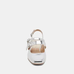 PATZY HEELS SILVER DISTRESSED LEATHER^Dolce Vita Clearance