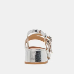 PATZY HEELS SILVER DISTRESSED LEATHER^Dolce Vita Clearance