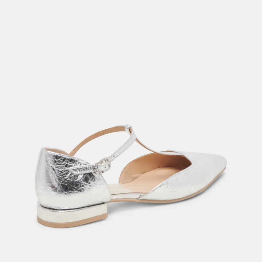 PEATY FLATS SILVER DISTRESSED LEATHER^Dolce Vita Outlet