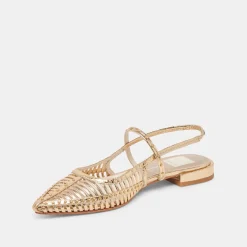 PHINLY FLATS GOLD DISTRESSED LEATHER^Dolce Vita Discount
