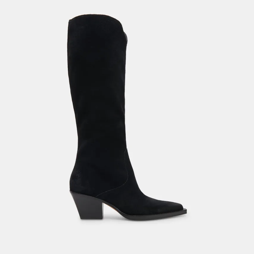 RAJ EXTRA WIDE CALF BOOTS ONYX SUEDE^Dolce Vita Discount