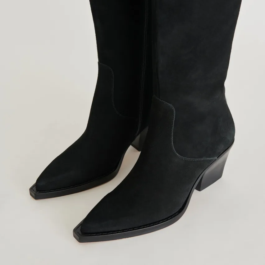 RAJ EXTRA WIDE CALF BOOTS ONYX SUEDE^Dolce Vita Discount